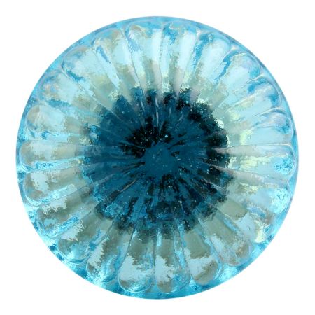 Royal Blue Big Daisy Glass Cabinet Knob
